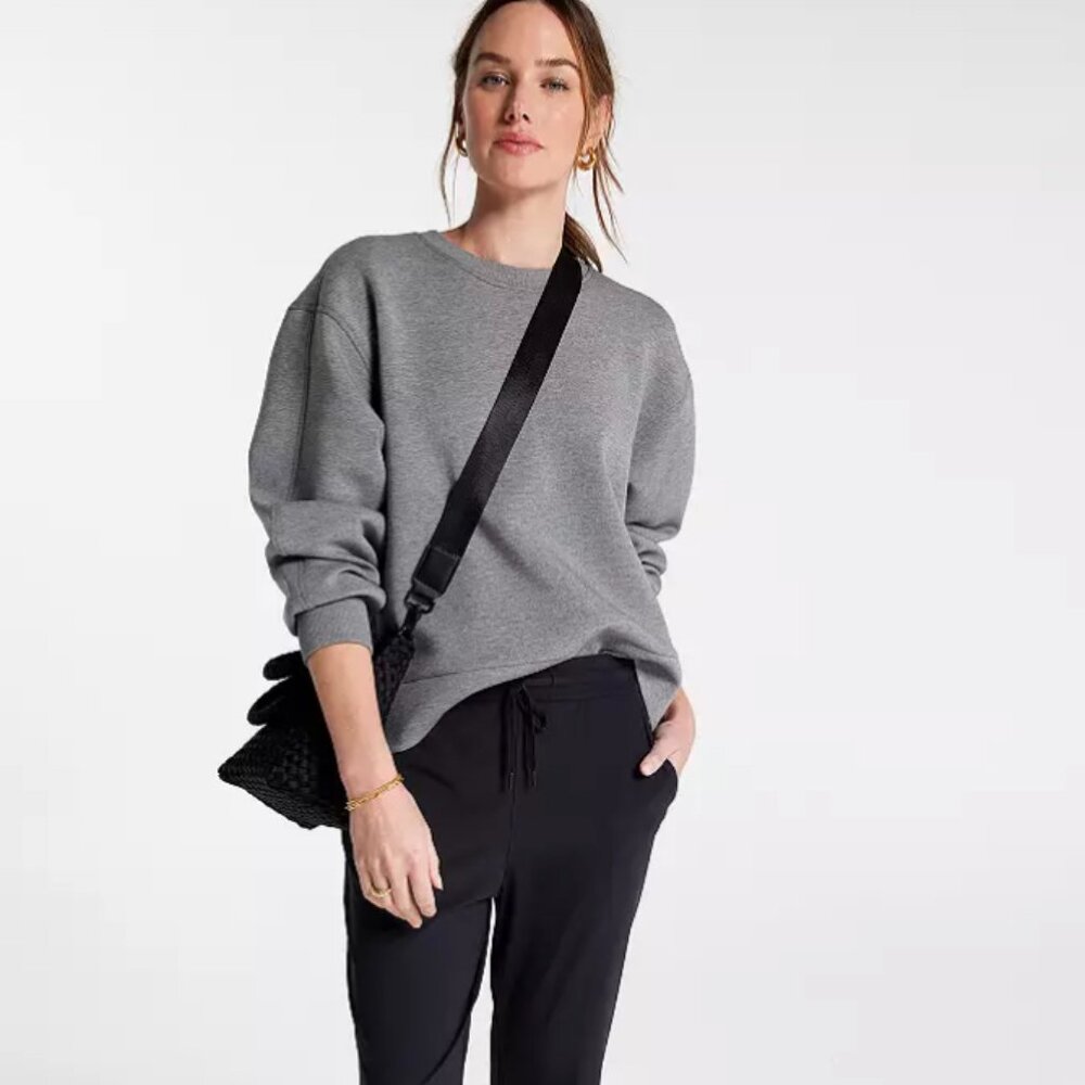 Calia Women's Soft Scuba Crew in Dark Heather Grey size XL NWT - Picture 2 of 7